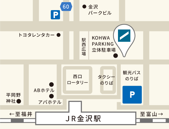 メディカルケア事業部 金沢オフィスマップ