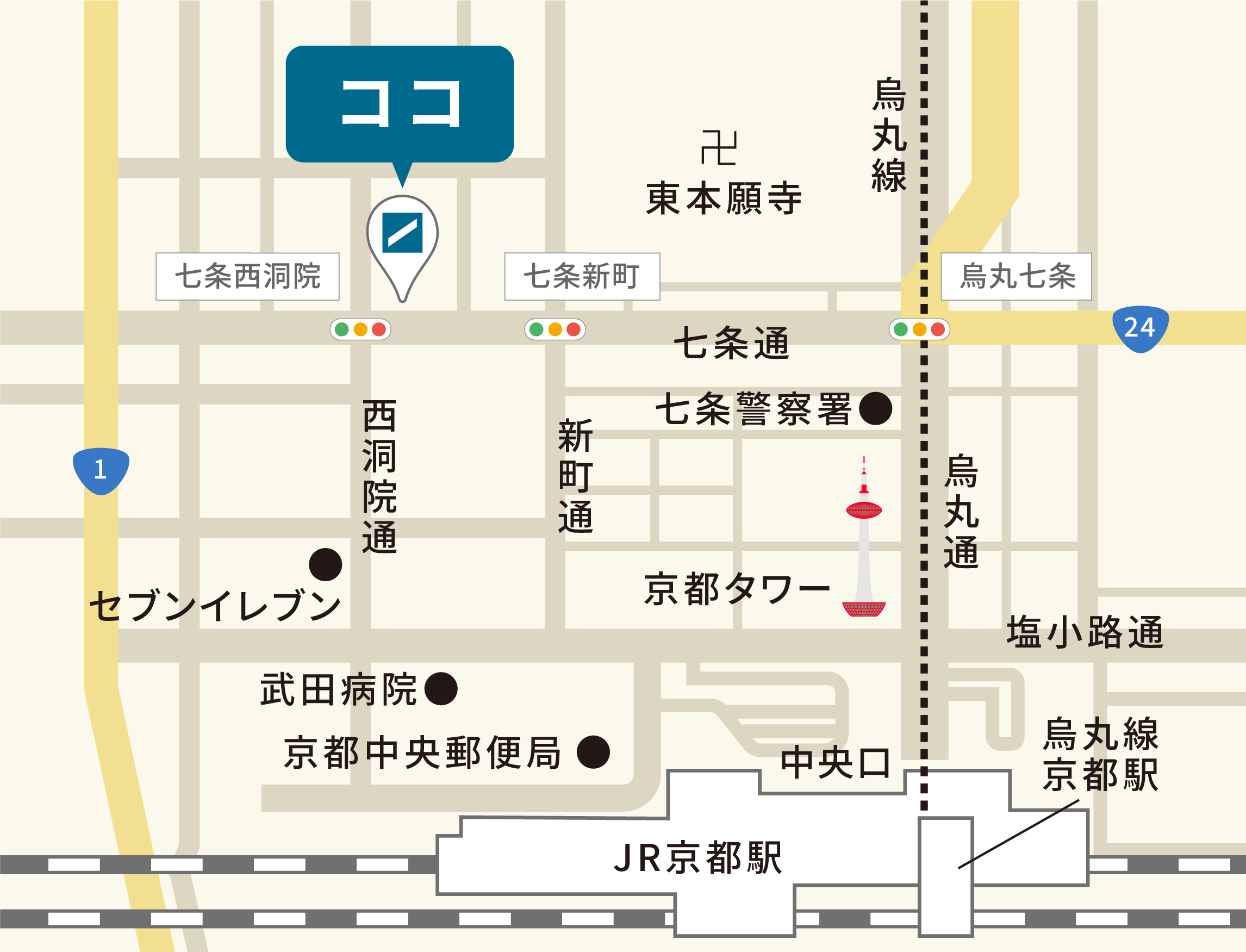 メディカルケア事業部 京都オフィスマップ