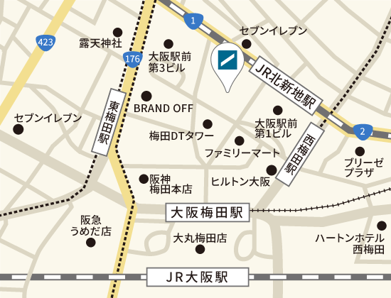 コンストラクション事業部 大阪オフィスマップ